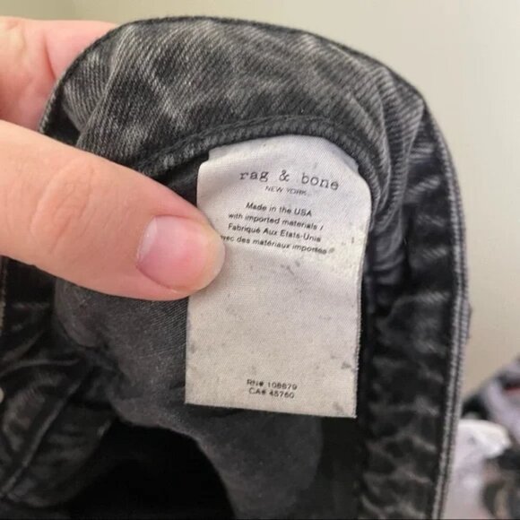 NWT Rag & Bone Maya High Rise Shorty Wide Leg Jeans in Black Opal Size 34 - Picture 13 of 13